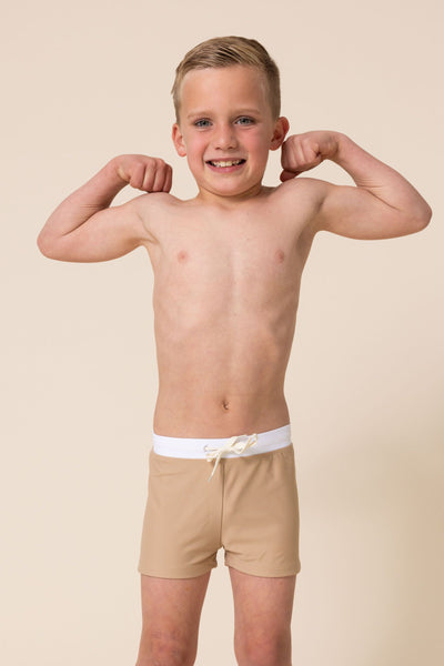 Boy's Euro Short | Brown/White