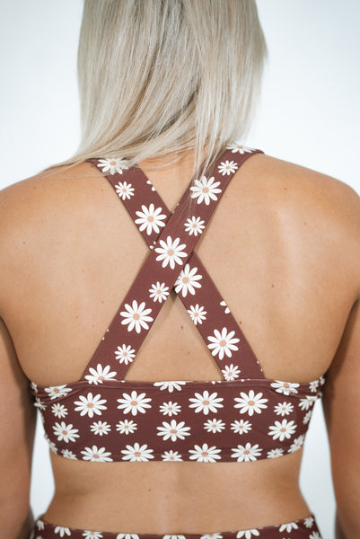 Women's Basic Bikini | Warm Brown Floral