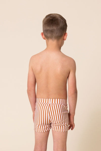 Boy's Euro Short | Terracotta Stripe