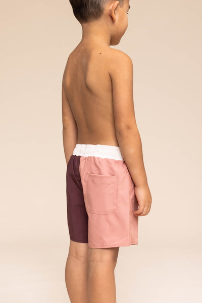 Boy's Boardshort | Warm Brown/Tan Color Block