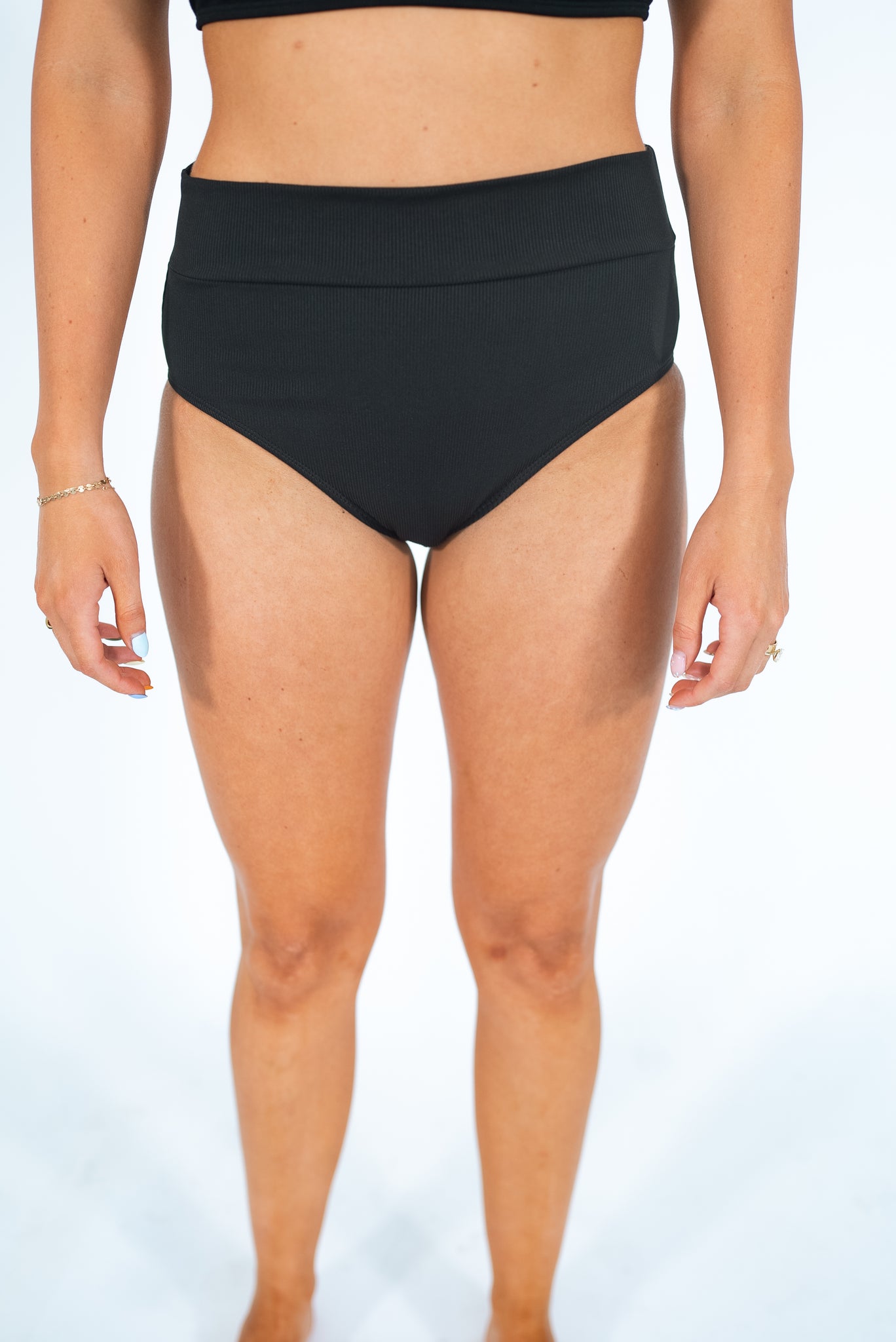 Women's Basic Bikini | Black Ribbed