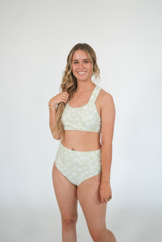 Women's Basic Bikini | Green Daisy