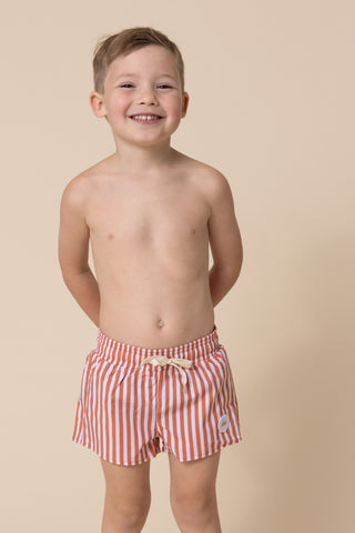 Boy's Boardshort | Terracotta Stripe