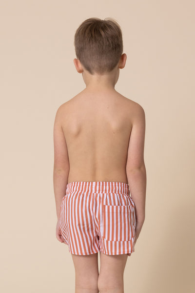 Boy's Boardshort | Terracotta Stripe